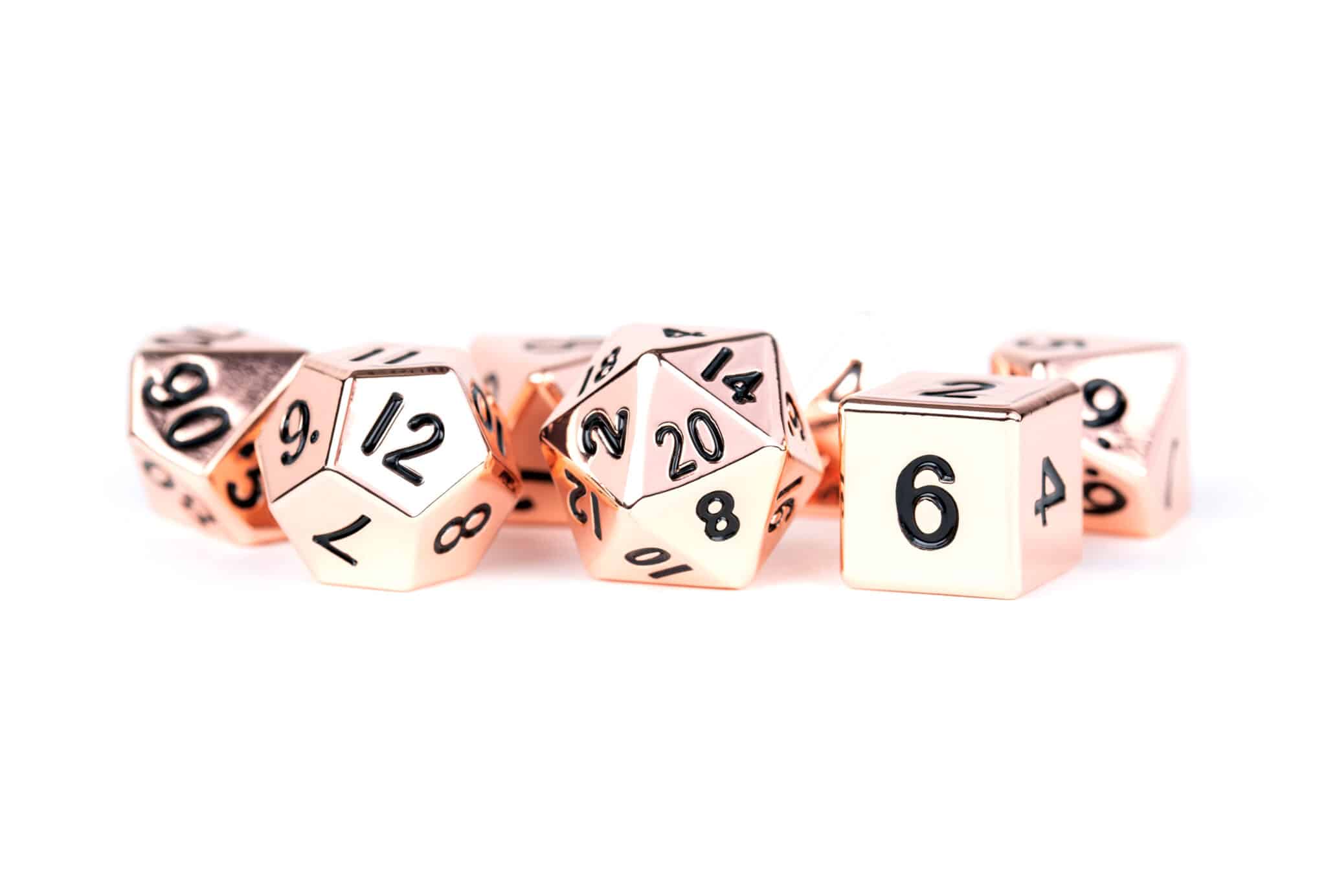 MDG Copper w/ Black Metal Dice 7pc Set image 0